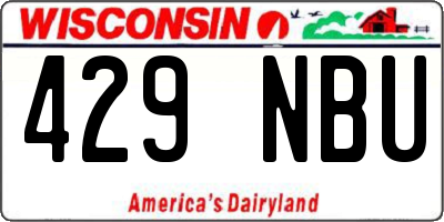 WI license plate 429NBU