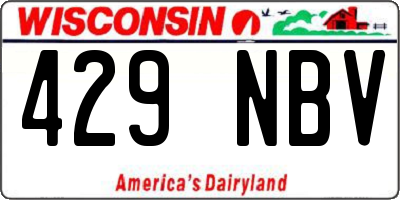 WI license plate 429NBV
