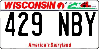 WI license plate 429NBY