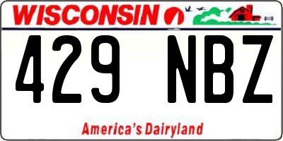 WI license plate 429NBZ