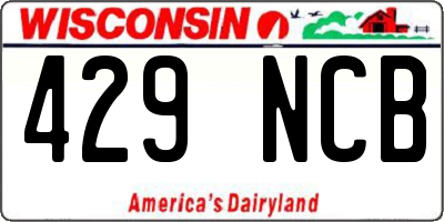 WI license plate 429NCB