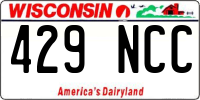 WI license plate 429NCC