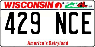 WI license plate 429NCE