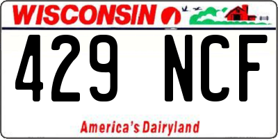 WI license plate 429NCF