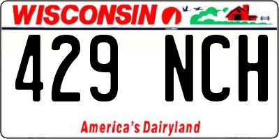 WI license plate 429NCH