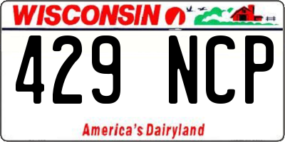 WI license plate 429NCP