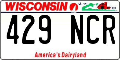 WI license plate 429NCR