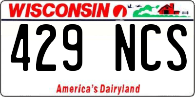 WI license plate 429NCS