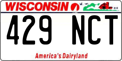WI license plate 429NCT