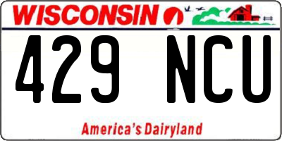 WI license plate 429NCU