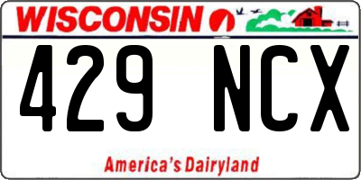 WI license plate 429NCX