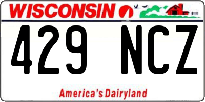 WI license plate 429NCZ