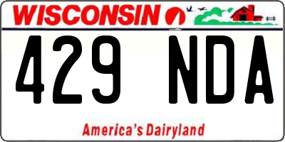 WI license plate 429NDA