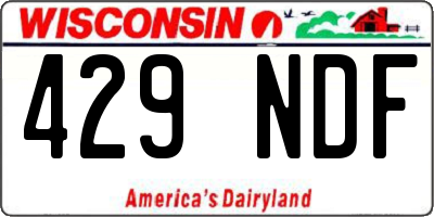 WI license plate 429NDF