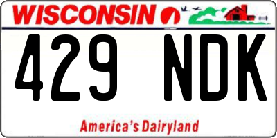 WI license plate 429NDK