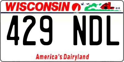 WI license plate 429NDL