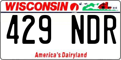 WI license plate 429NDR