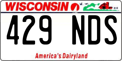 WI license plate 429NDS