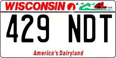 WI license plate 429NDT