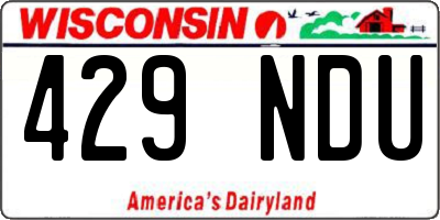 WI license plate 429NDU
