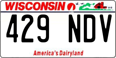 WI license plate 429NDV