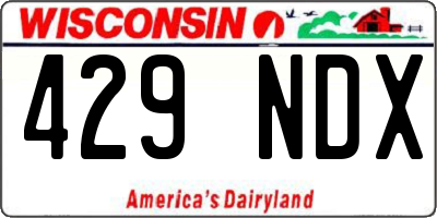 WI license plate 429NDX