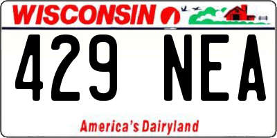 WI license plate 429NEA