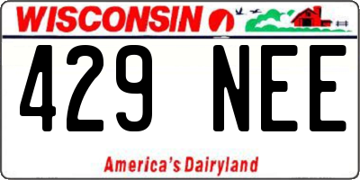 WI license plate 429NEE