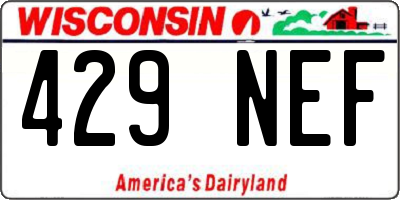 WI license plate 429NEF