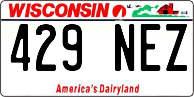 WI license plate 429NEZ