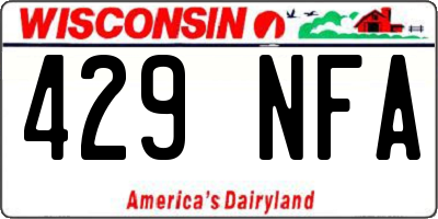 WI license plate 429NFA