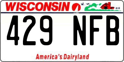WI license plate 429NFB