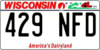 WI license plate 429NFD