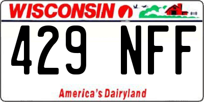 WI license plate 429NFF