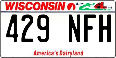 WI license plate 429NFH