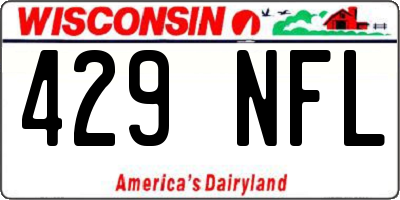 WI license plate 429NFL