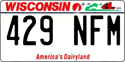 WI license plate 429NFM