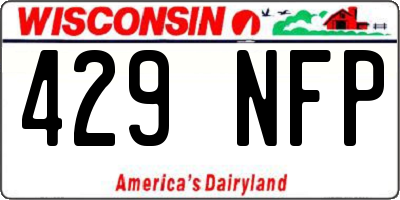 WI license plate 429NFP