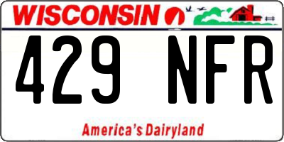 WI license plate 429NFR