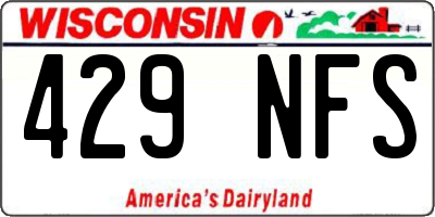 WI license plate 429NFS