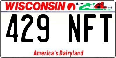 WI license plate 429NFT