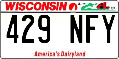 WI license plate 429NFY