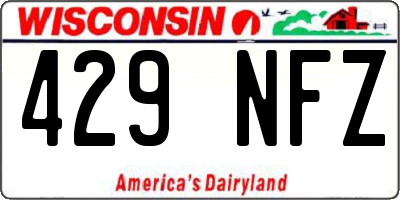 WI license plate 429NFZ