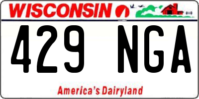 WI license plate 429NGA