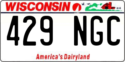 WI license plate 429NGC