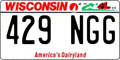 WI license plate 429NGG