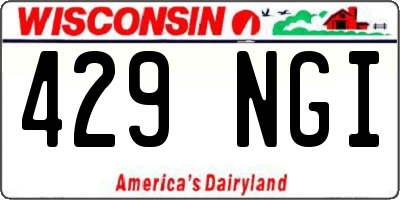 WI license plate 429NGI