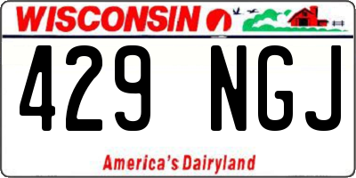 WI license plate 429NGJ
