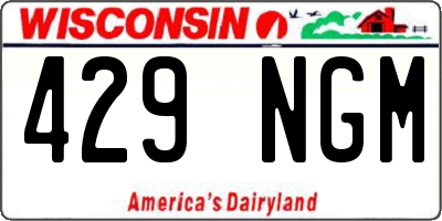 WI license plate 429NGM