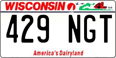 WI license plate 429NGT